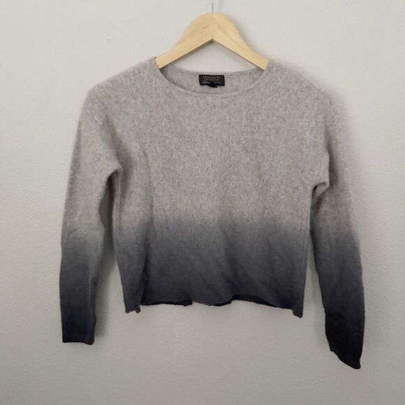CHARTER CLUB | Ombré Gray Gradient Luxury Cashmere  Sweater Soft | Small Petite - Picture 1 of 5